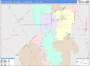 Hanford-Corcoran Metro Area Wall Map Color Cast Style